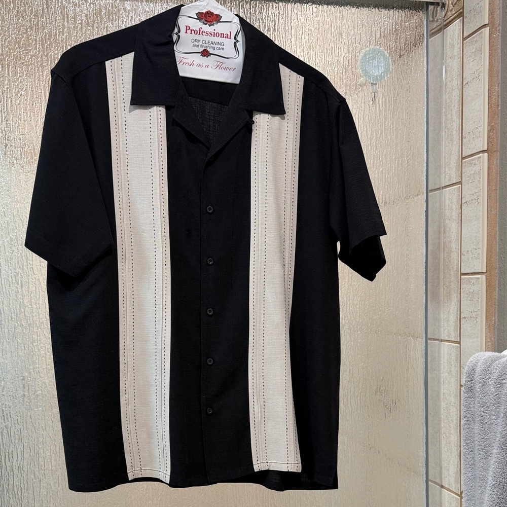 Joseph & Feiss Black and Cream Casual Button Down Shirt